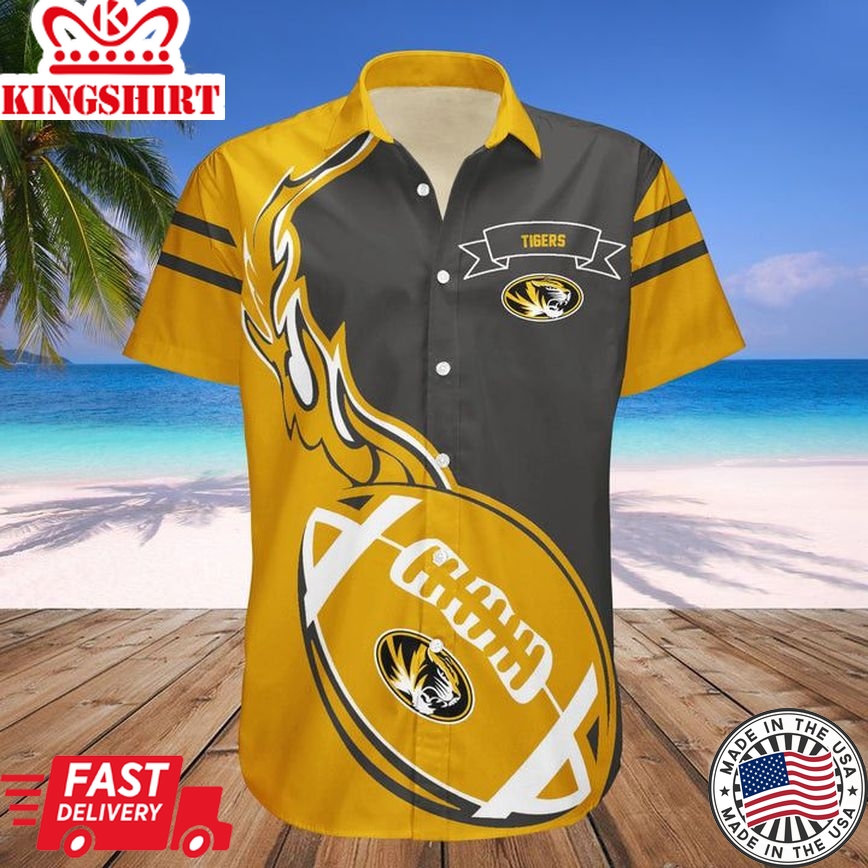 Ncaa Missouri Tigers Gold Black Trendy Hawaiian Shirt V12 Aloha Shirt