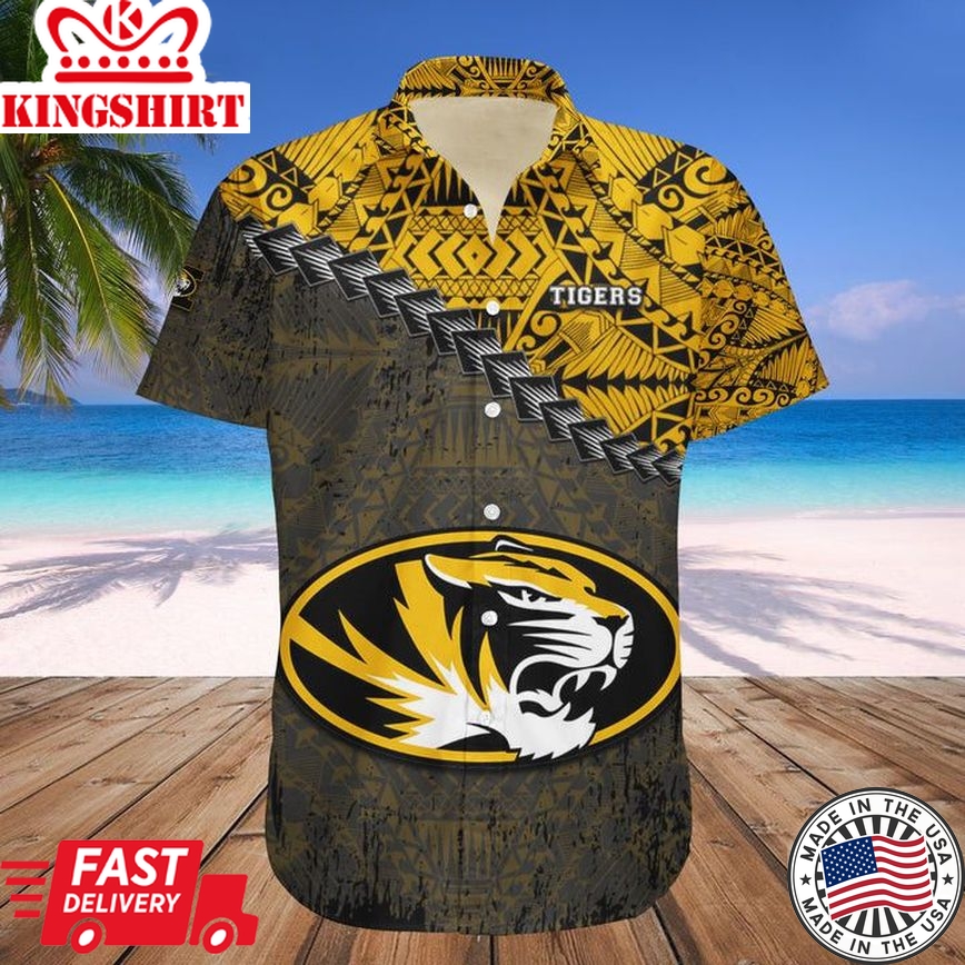 Ncaa Missouri Tigers Gold Black Trendy Hawaiian Shirt V15 Aloha Shirt