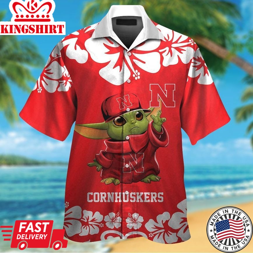 Ncaa Nebraska Cornhuskers Baby Yoda Trendy Hawaiian Shirt Aloha Shirt