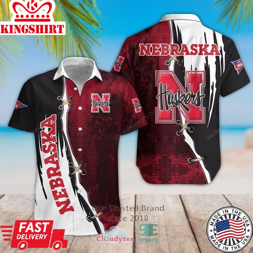 Ncaa Nebraska Cornhuskers Red White Trendy Hawaiian Shirt V2 Aloha Shirt