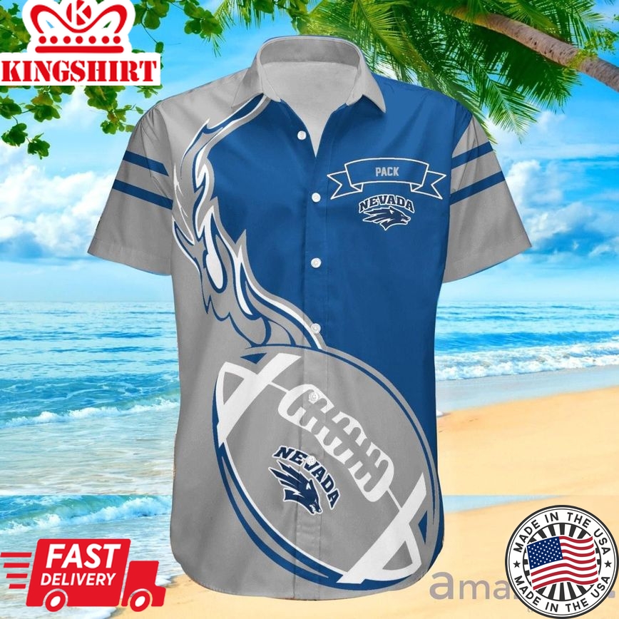 Ncaa Nevada Wolf Pack Flame Ball Trendy Hawaiian Shirt Aloha Shirt