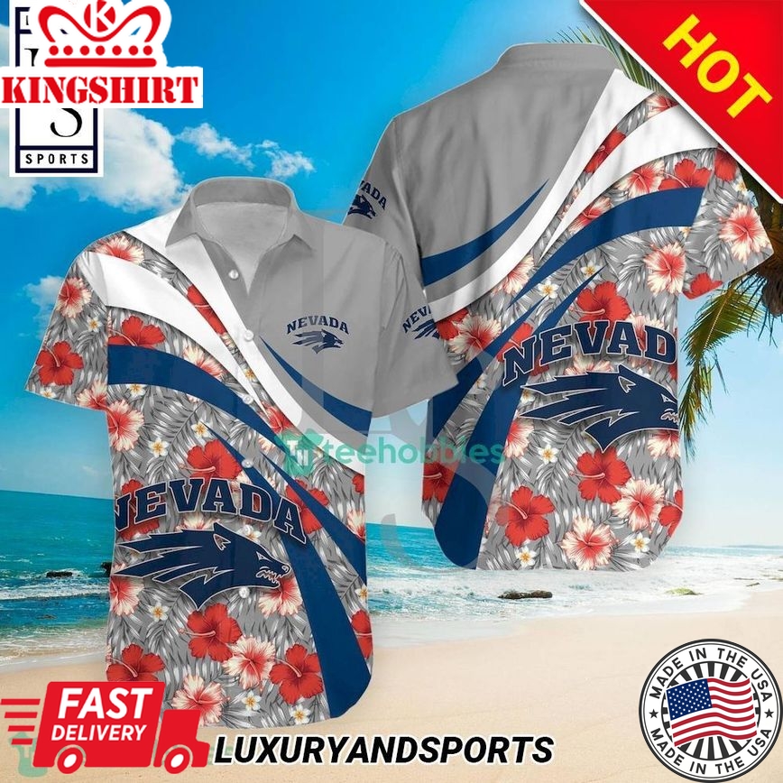 Ncaa Nevada Wolf Pack Hibiscus Tropical Flower Trendy Hawaiian Shirt Aloha Shirt