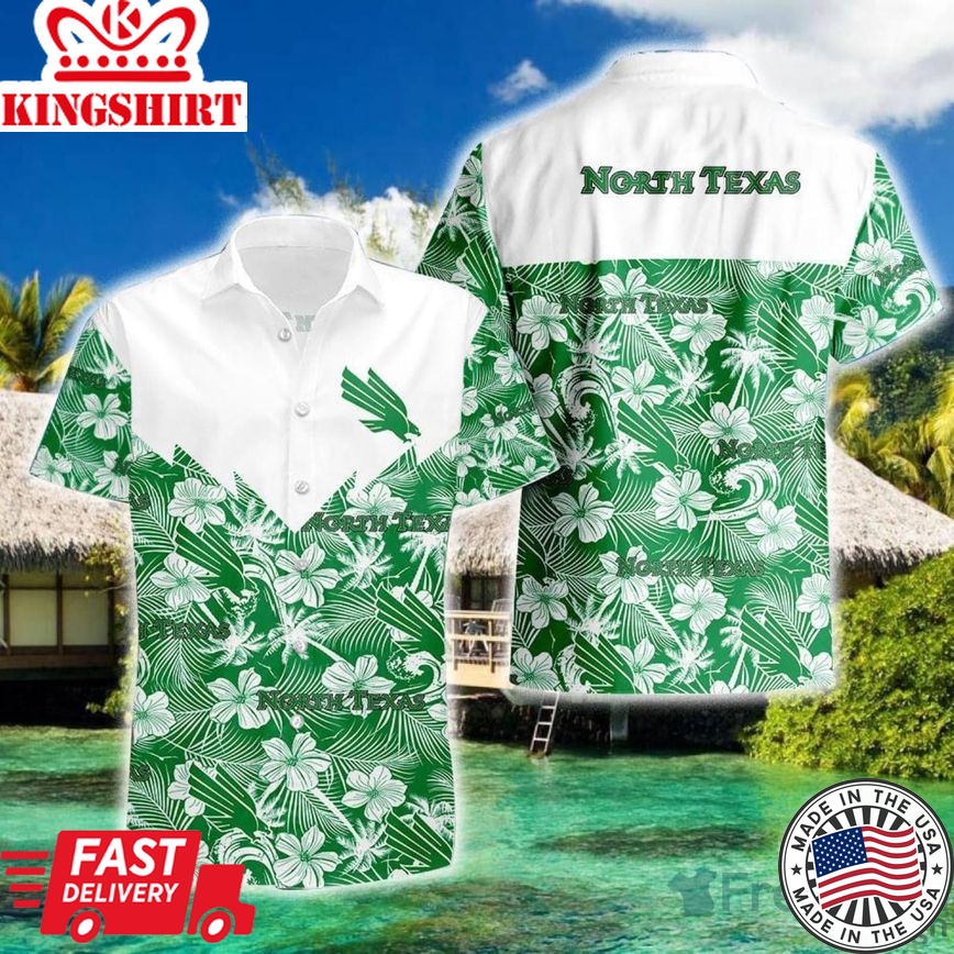 Ncaa North Texas Mean Green Tropical Seamless Trendy Hawaiian Shirt Aloha Shirt