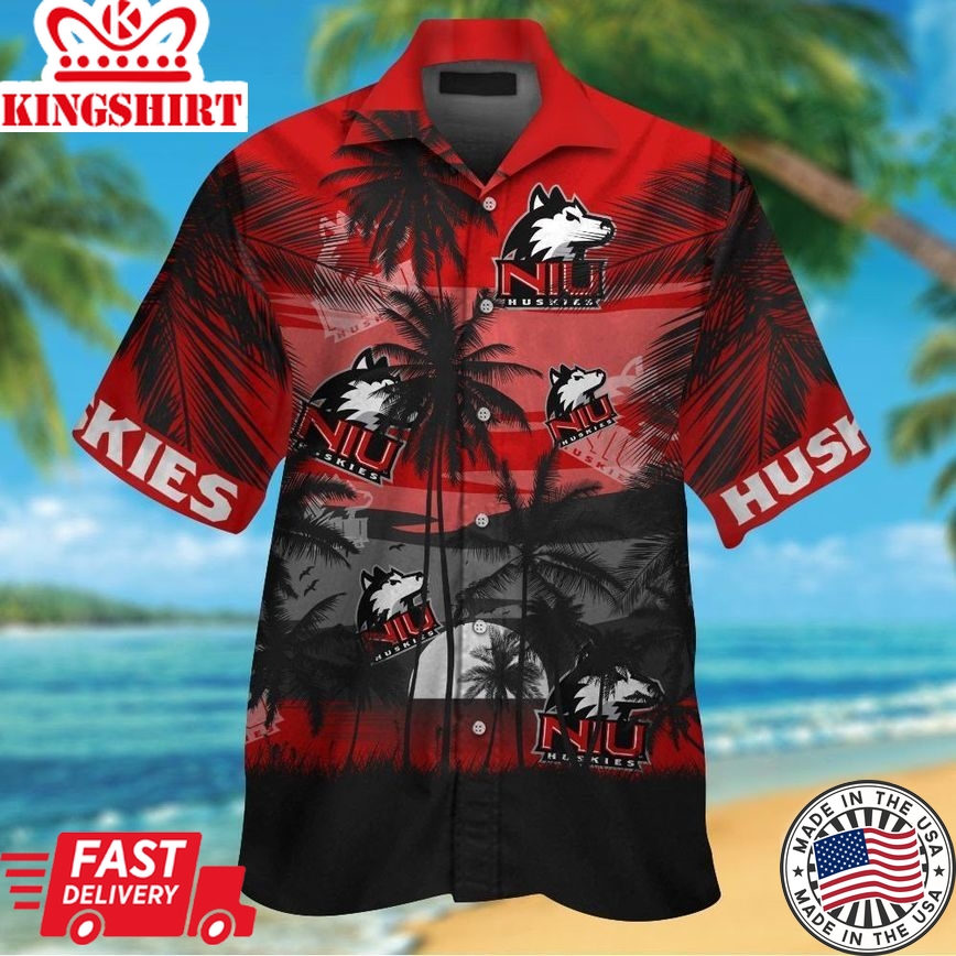 Ncaa Northern Illinois Huskies Coconut Tree Trendy Hawaiian Shirt Aloha Shirt