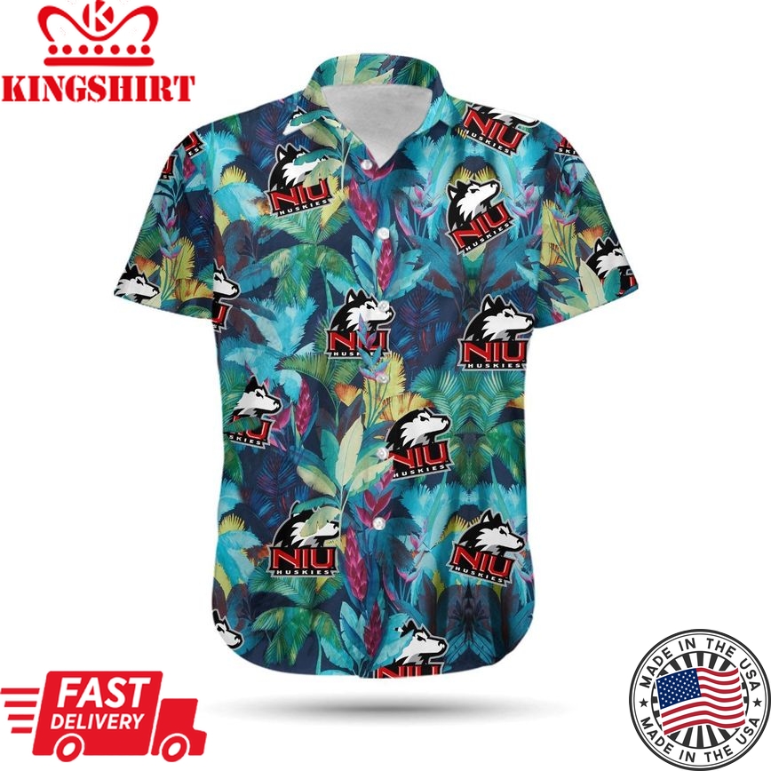 Ncaa Northern Illinois Huskies Green Trendy Hawaiian Shirt Aloha Shirt