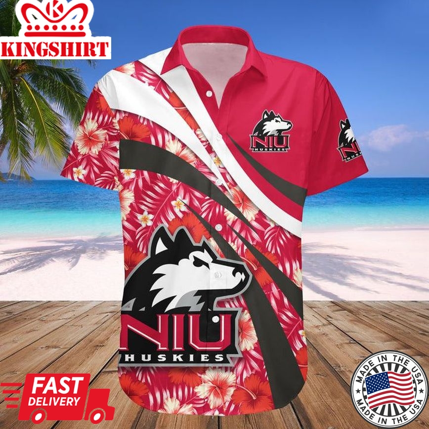 Ncaa Northern Illinois Huskies Special Red Trendy Hawaiian Shirt Aloha Shirt