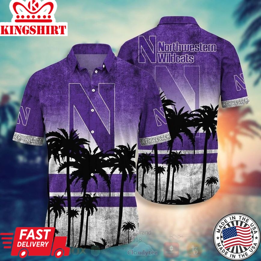 Ncaa Northwestern Wildcats Coconut Tree Trendy Hawaiian Shirt Aloha Shirt