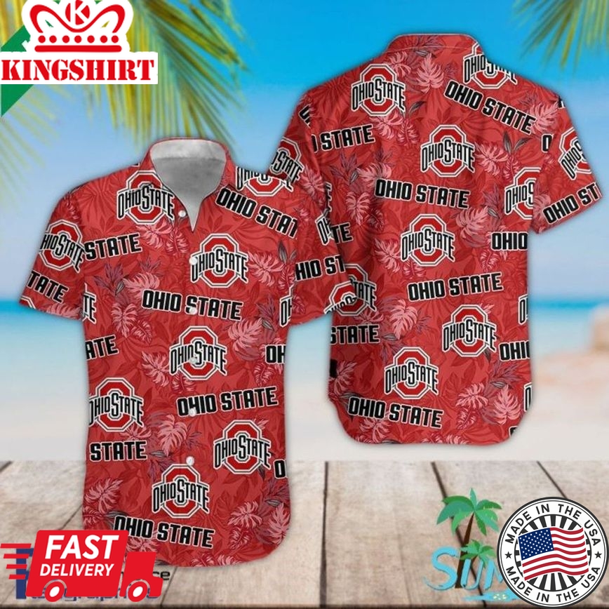 Ncaa Ohio State Buckeyes Red Trendy Hawaiian Shirt V1 Aloha Shirt