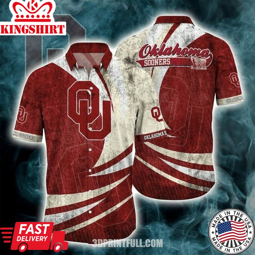 Ncaa Oklahoma Sooners Crimson Cream Trendy Hawaiian Shirt Aloha Shirt