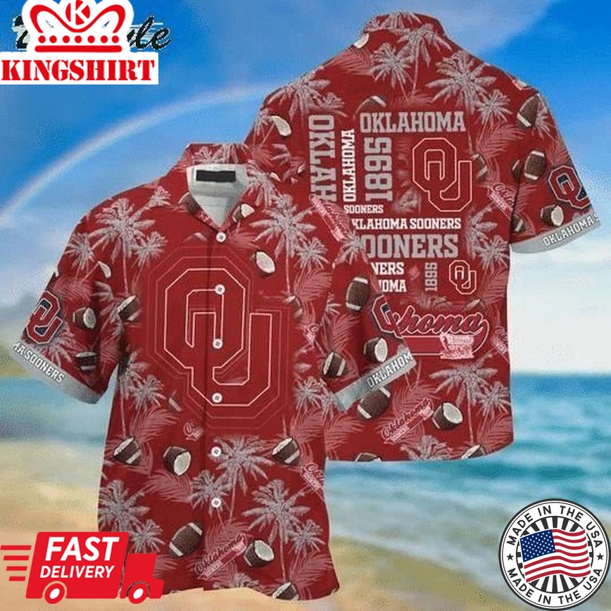 Ncaa Oklahoma Sooners Crimson Grey Trendy Hawaiian Shirt Aloha Shirt