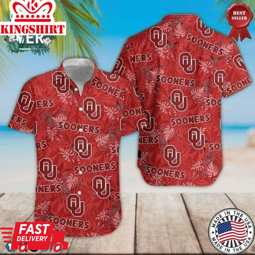 Ncaa Oklahoma Sooners Crimson Trendy Hawaiian Shirt Aloha Shirt