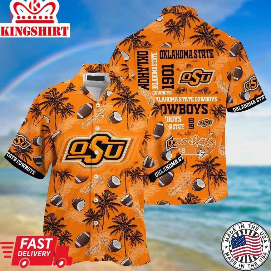 Ncaa Oklahoma State Cowboys Coconut Orange Trendy Hawaiian Shirt Aloha Shirt