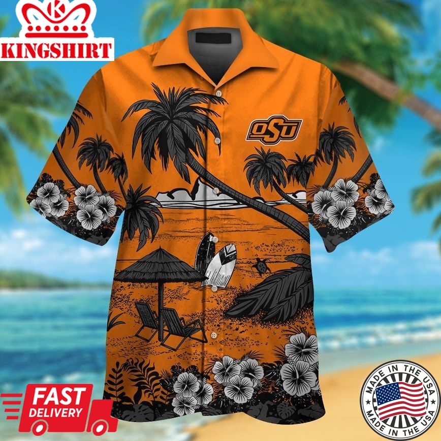 Ncaa Oklahoma State Cowboys Orange Beach Trendy Hawaiian Shirt Aloha Shirt