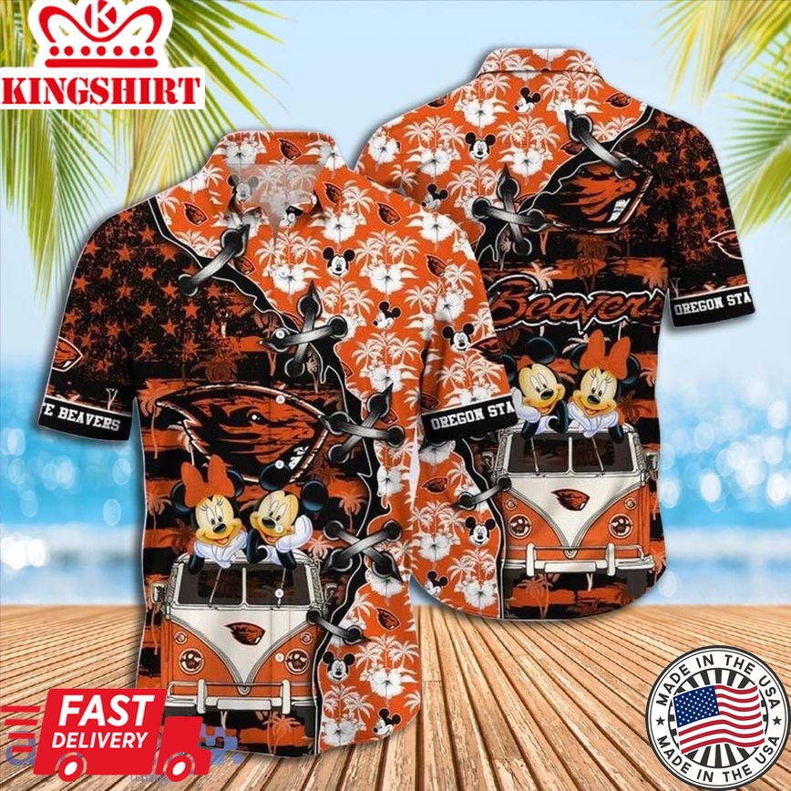 Ncaa Oregon State Beavers Mickey Mouse Trendy Hawaiian Shirt Aloha Shirt