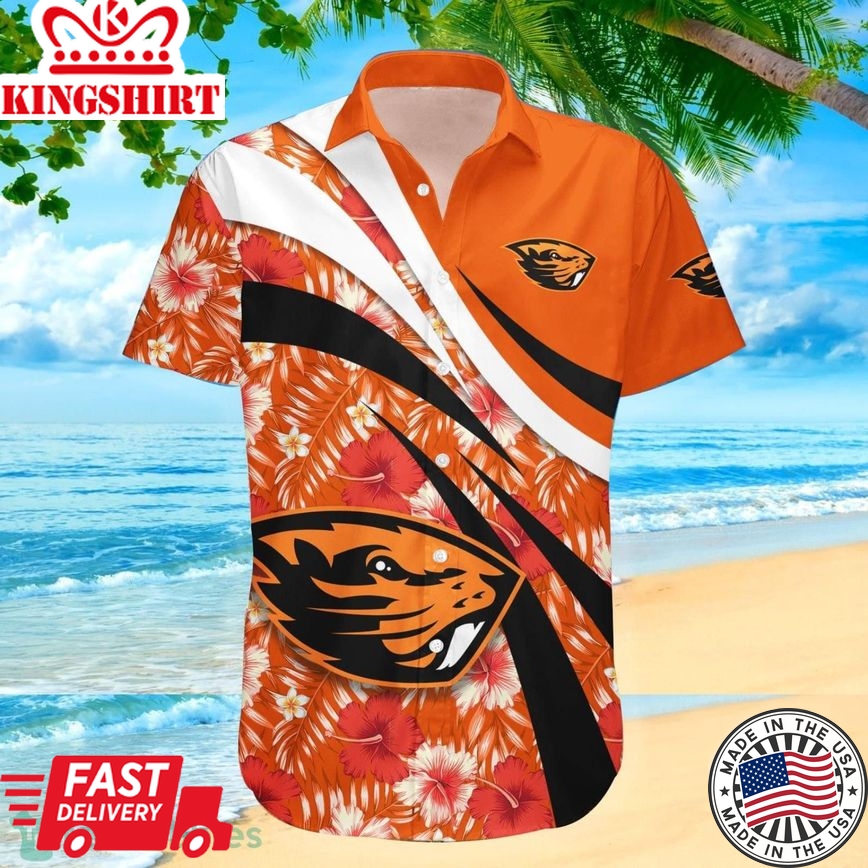 Ncaa Oregon State Beavers Tropical Flower Trendy Hawaiian Shirt Aloha Shirt