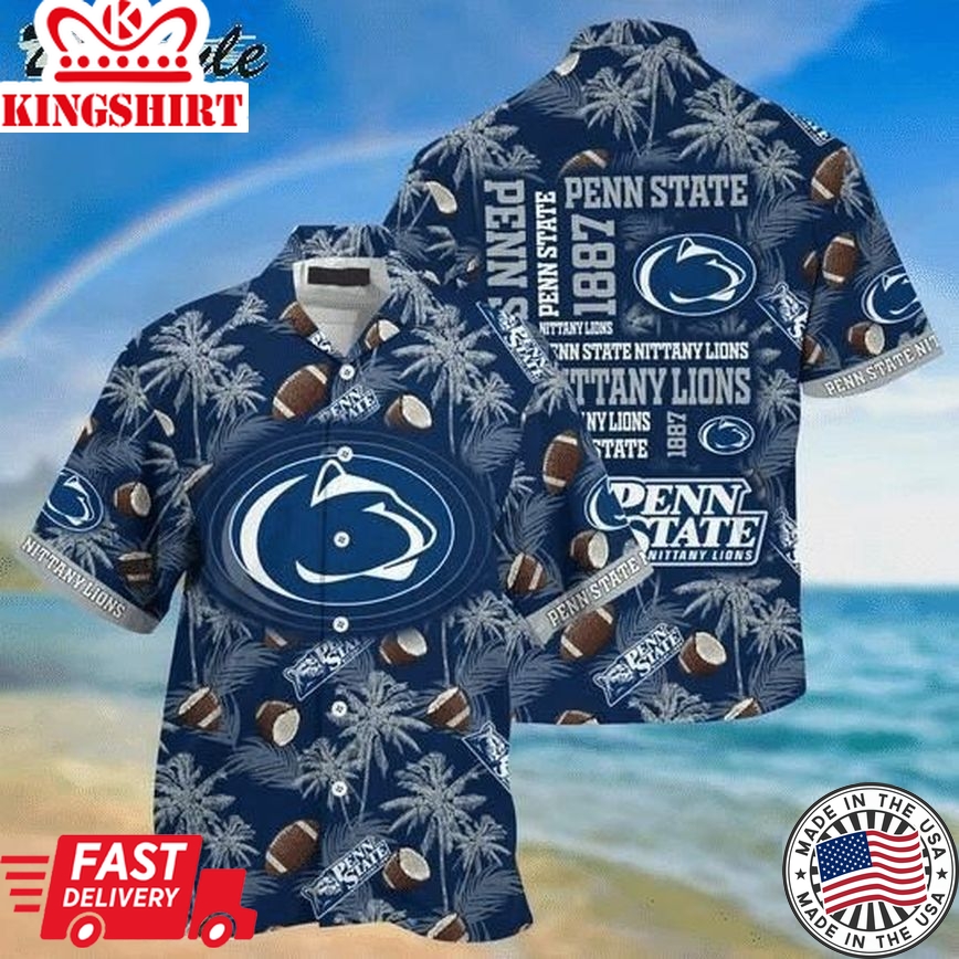 Ncaa Penn State Nittany Lions Coconut Blue Trendy Hawaiian Shirt Aloha Shirt