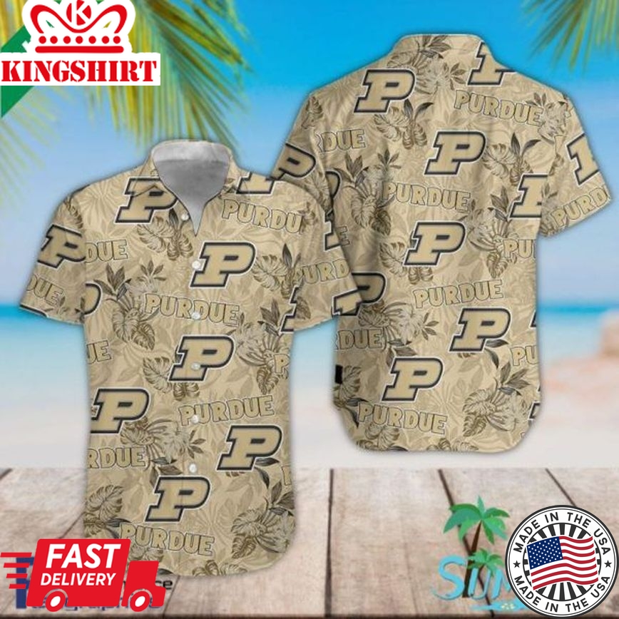 Ncaa Purdue Boilermakers Gold Flowers Trendy Hawaiian Shirt Aloha Shirt