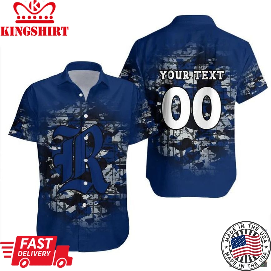 Ncaa Rice Owls Custom Text Number Camouflage Vintage Trendy Hawaiian Shirt Aloha Shirt