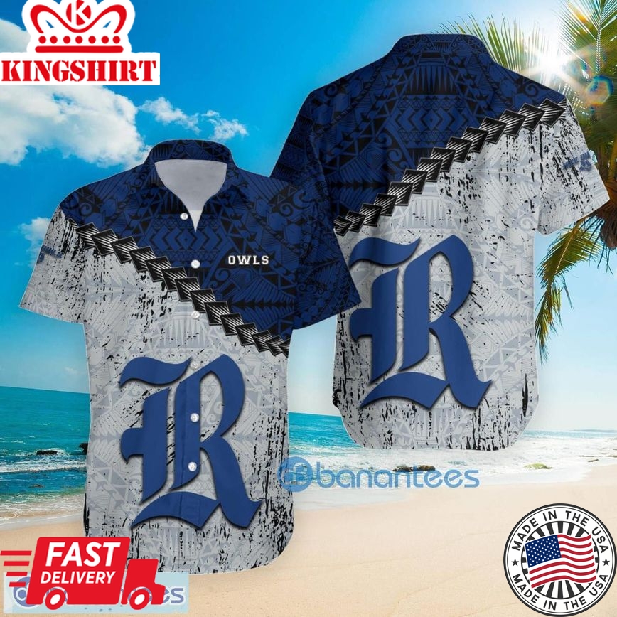 Ncaa Rice Owls Grunge Polynesian Tattoo Trendy Hawaiian Shirt Aloha Shirt