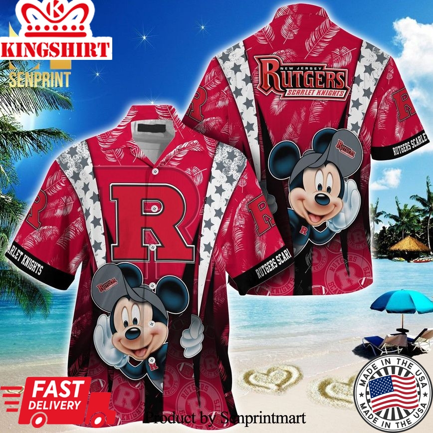 Ncaa Rutgers Scarlet Knights Mickey Mouse Trendy Hawaiian Shirt V1 Aloha Shirt