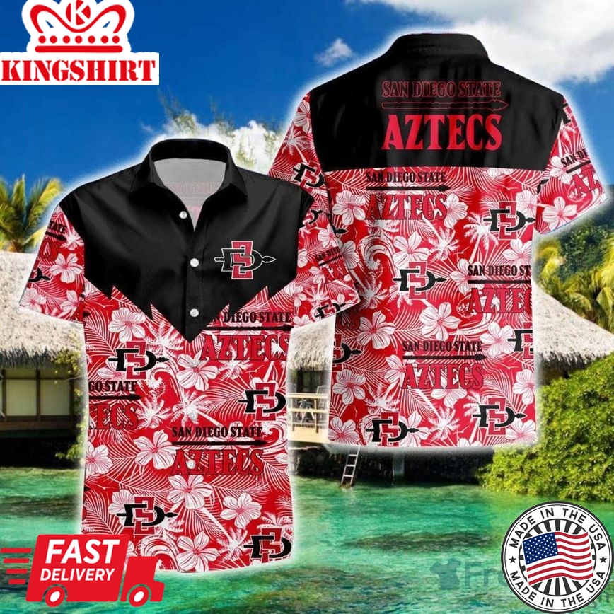 Ncaa San Diego State Aztecs Tropical Seamless Trendy Hawaiian Shirt Aloha Shirt