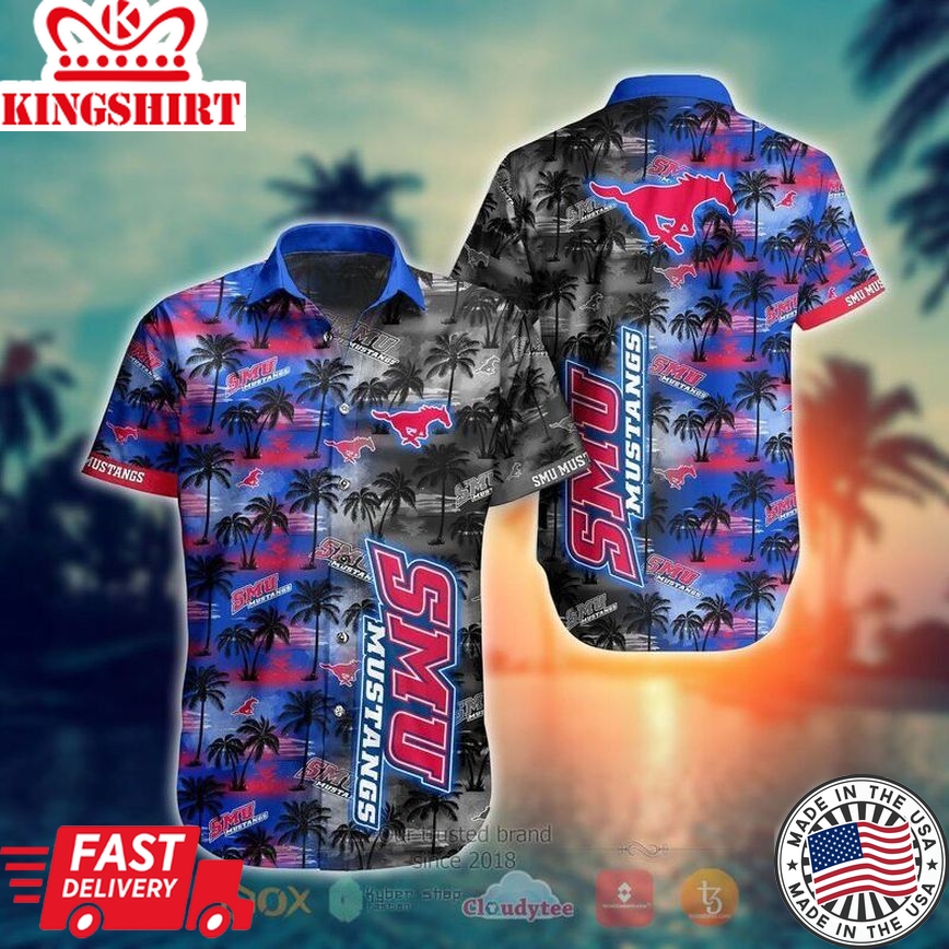 Ncaa Smu Mustangs Coconut Tree Trendy Hawaiian Shirt Aloha Shirt