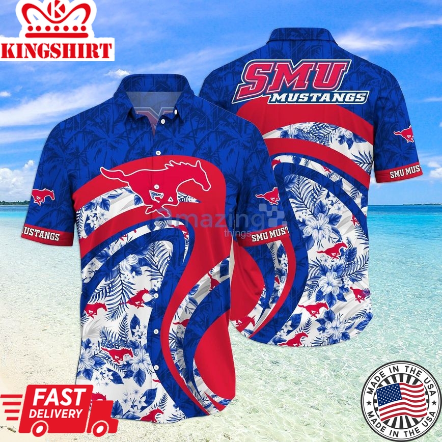 Ncaa Smu Mustangs Tropical Flower Trendy Hawaiian Shirt Aloha Shirt