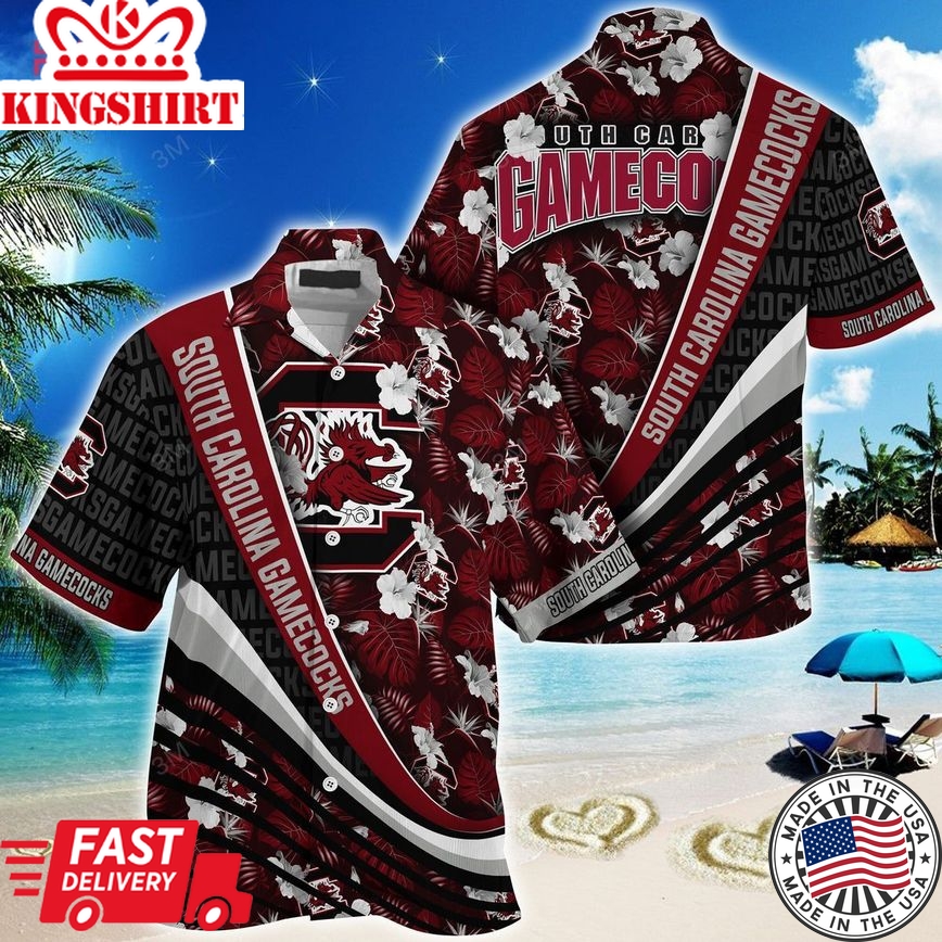 Ncaa South Carolina Gamecocks Garnet Black Trendy Hawaiian Shirt Aloha Shirt