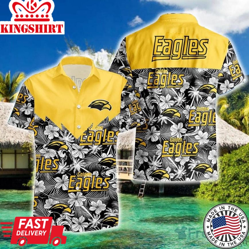 Ncaa Southern Miss Golden Eagles Tropical Seamless Trendy Hawaiian Shirt Aloha Shirt