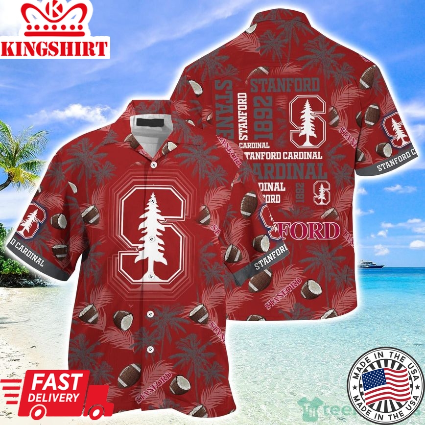 Ncaa Stanford Cardinal Coconut Pattern Trendy Hawaiian Shirt Aloha Shirt