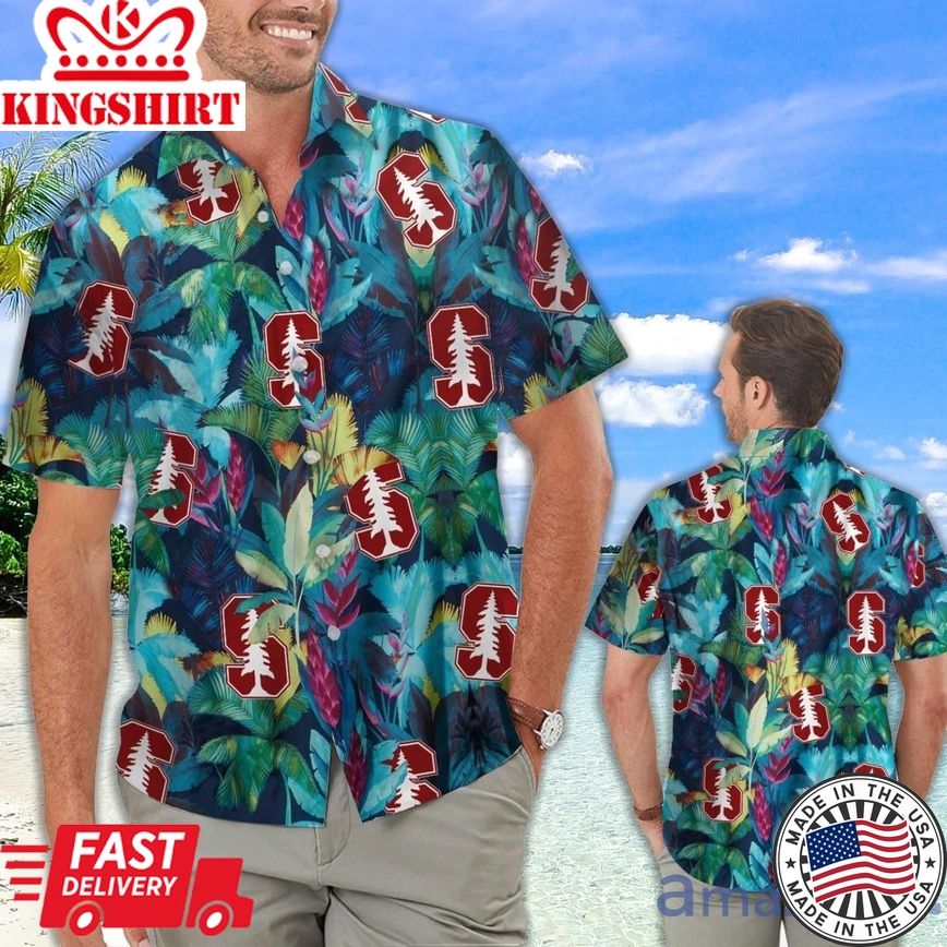 Ncaa Stanford Cardinal Floral Tropical Trendy Hawaiian Shirt Aloha Shirt