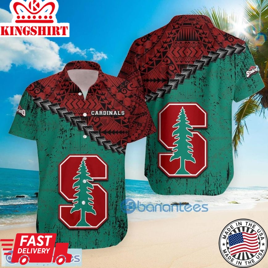 Ncaa Stanford Cardinal Grunge Polynesian Tattoo Trendy Hawaiian Shirt Aloha Shirt