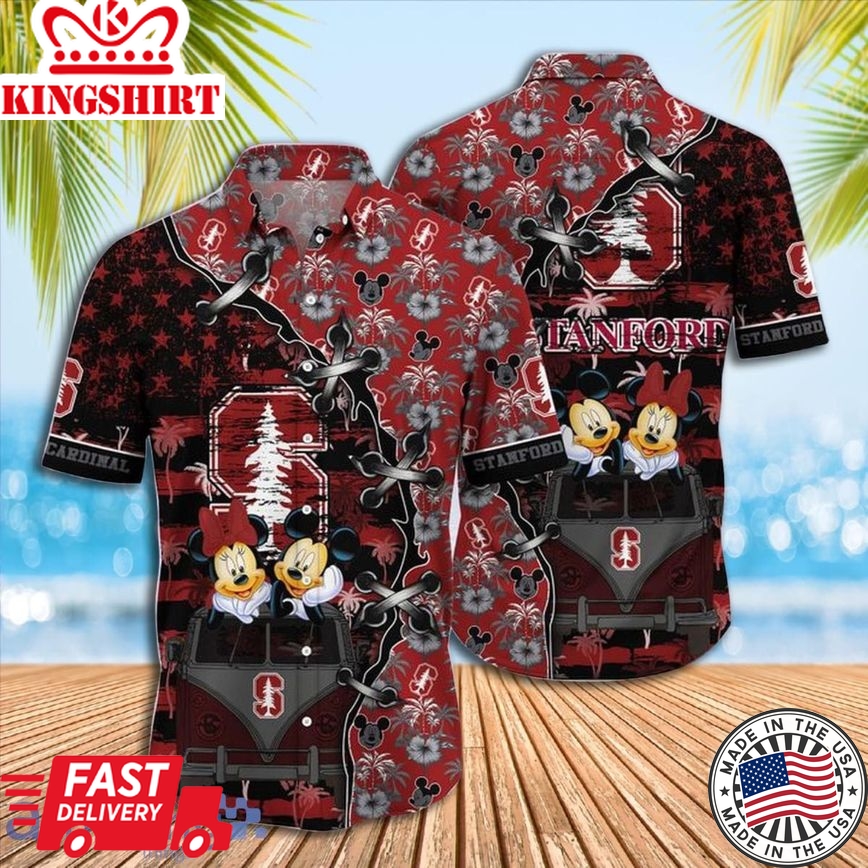 Ncaa Stanford Cardinal Mickey Mouse Trendy Hawaiian Shirt Aloha Shirt