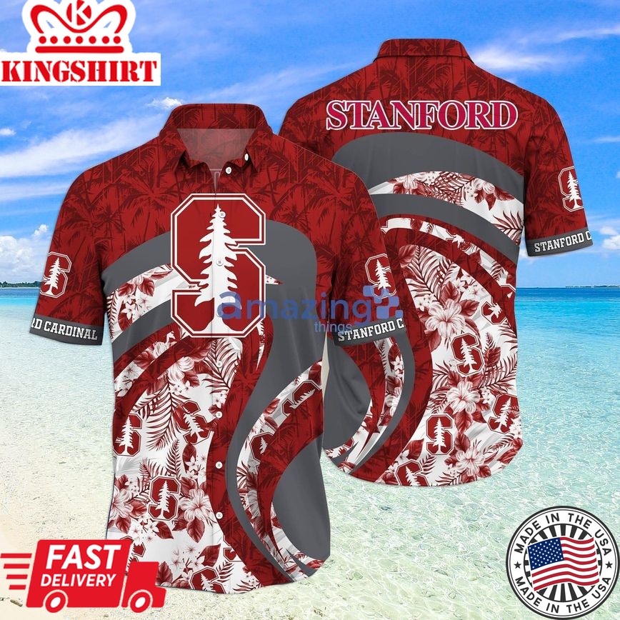 Ncaa Stanford Cardinal Tropical Flower Trendy Hawaiian Shirt V1 Aloha Shirt