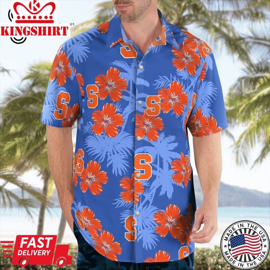 Ncaa Syracuse Orange Flower Trendy Hawaiian Shirt Aloha Shirt