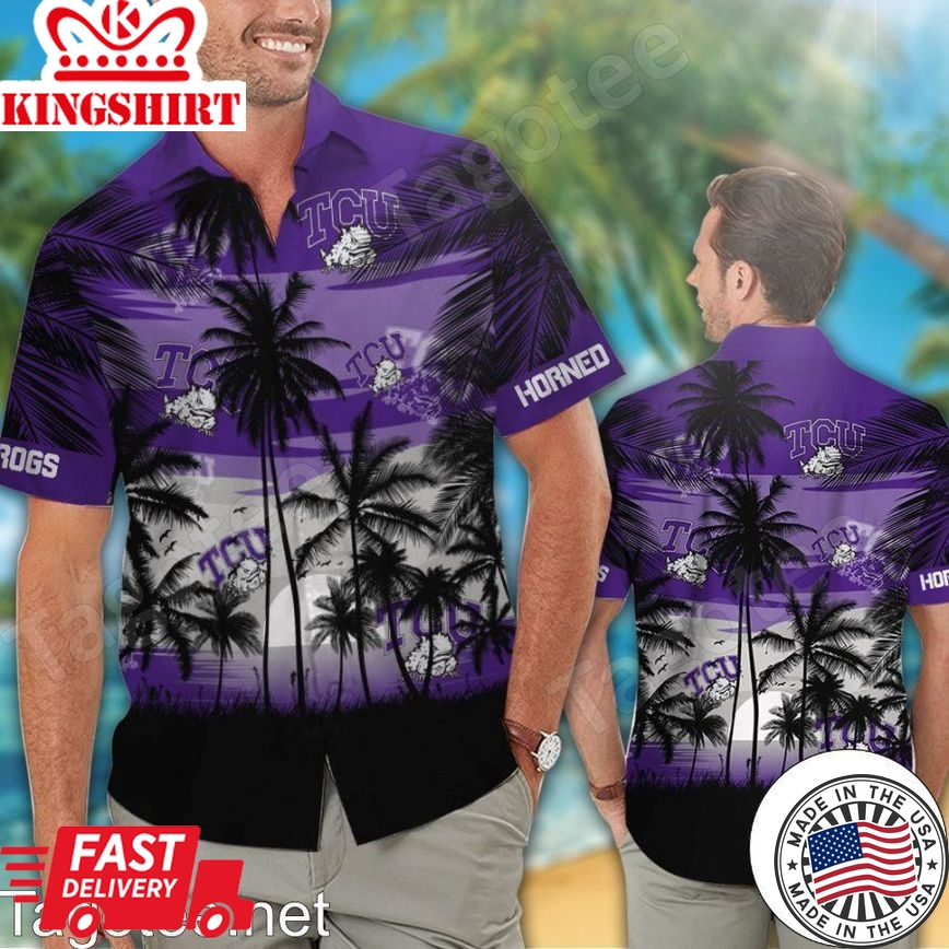 Ncaa Tcu Horned Frogs Coconut Tree Trendy Hawaiian Shirt Aloha Shirt