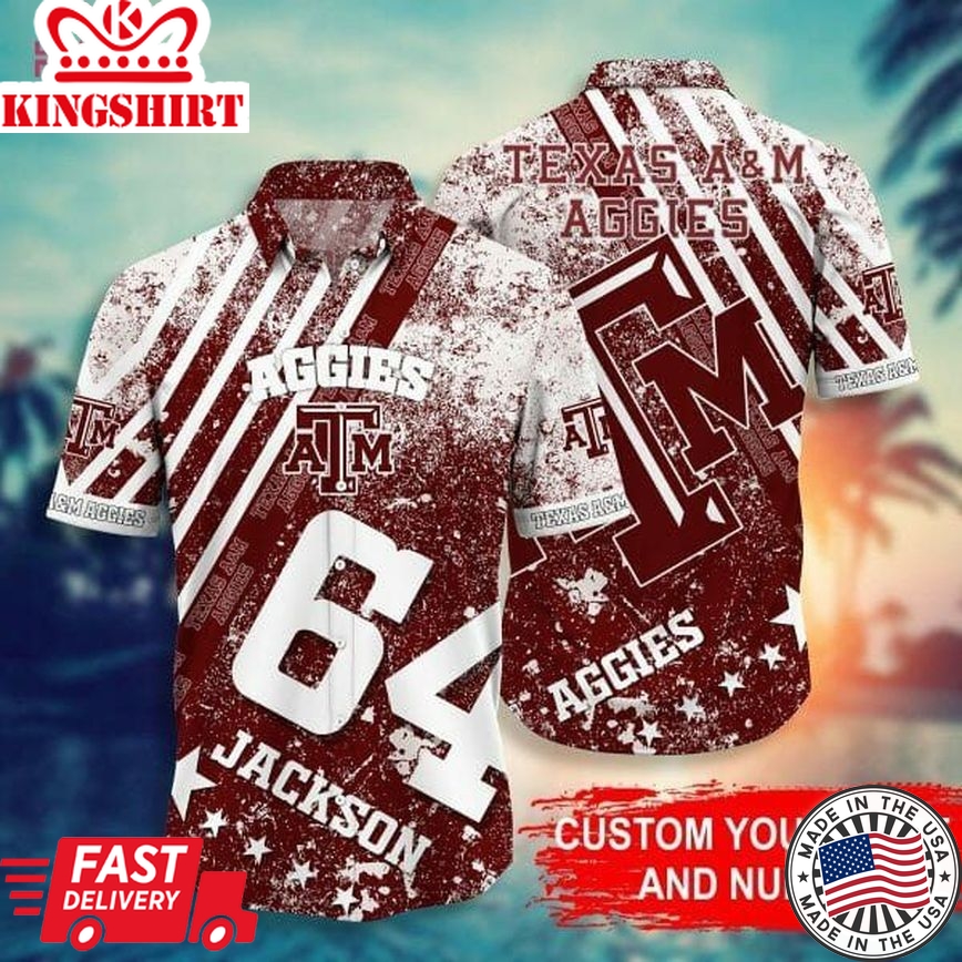 Ncaa Texas A&M Aggies Custom Name Number Trendy Hawaiian Shirt Aloha Shirt