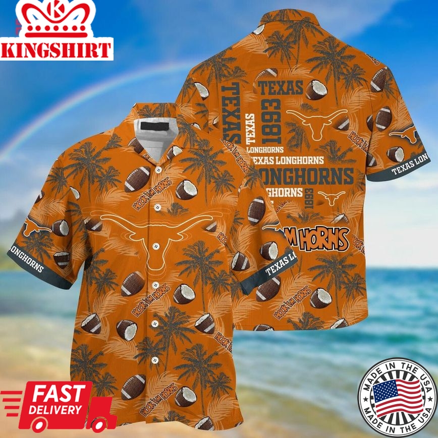 Ncaa Texas Longhorns Coconut Orange Trendy Hawaiian Shirt Aloha Shirt