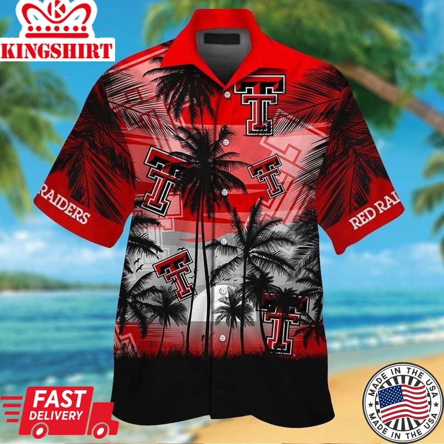 Ncaa Texas Tech Red Raiders Coconut Tree Trendy Hawaiian Shirt V1 Aloha Shirt