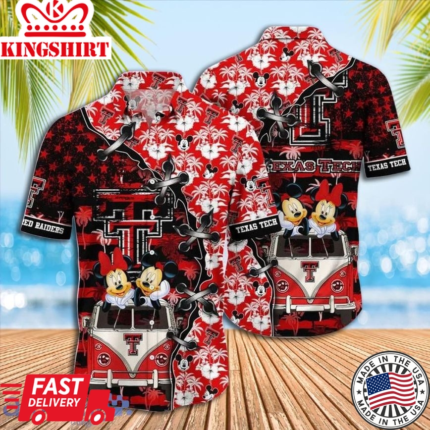 Ncaa Texas Tech Red Raiders Mickey Mouse Trendy Hawaiian Shirt Aloha Shirt