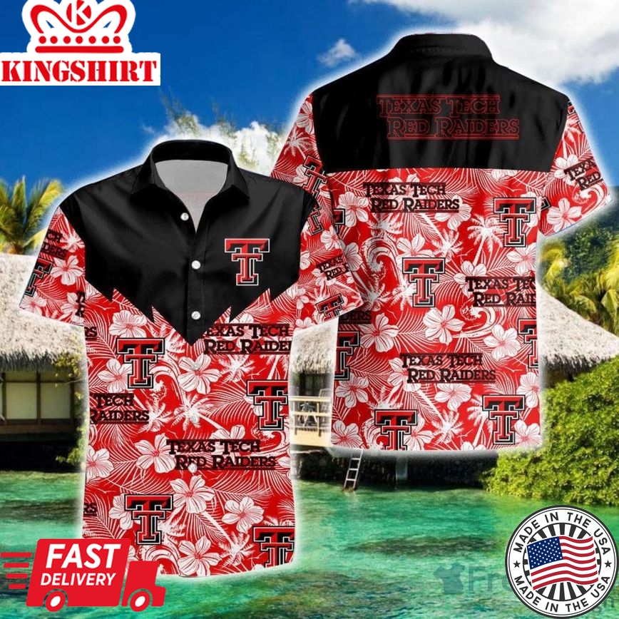 Ncaa Texas Tech Red Raiders Tropical Seamless Trendy Hawaiian Shirt Aloha Shirt