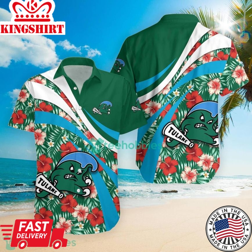 Ncaa Tulane Green Wave Hibiscus Tropical Flower Trendy Hawaiian Shirt Aloha Shirt