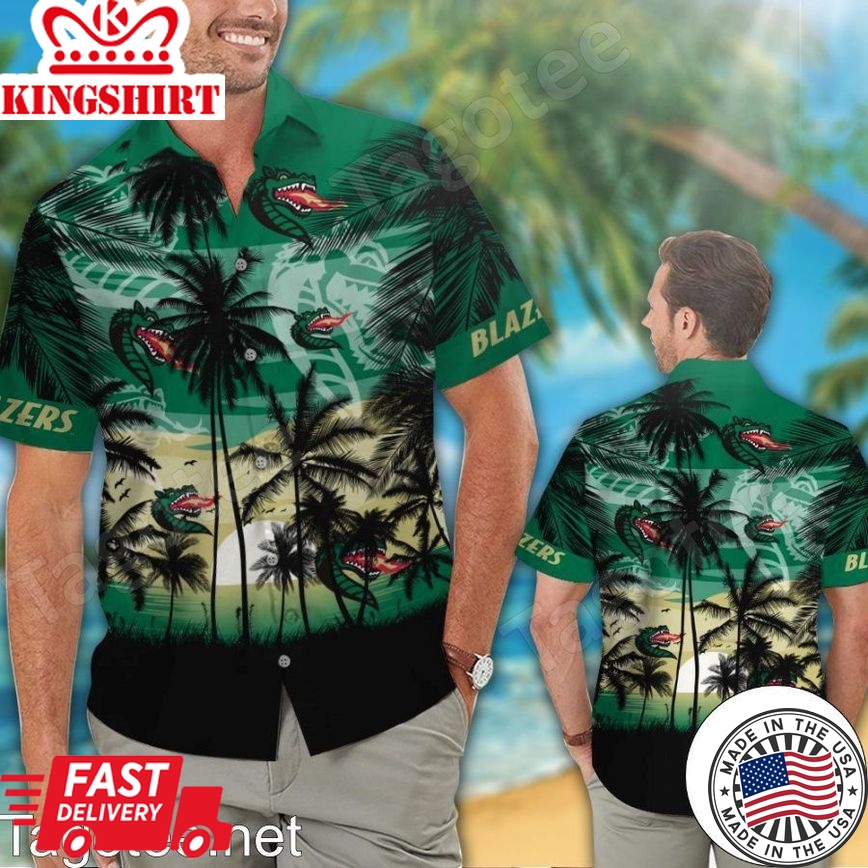 Ncaa Uab Blazers Coconut Tree Tropical Trendy Hawaiian Shirt Aloha Shirt