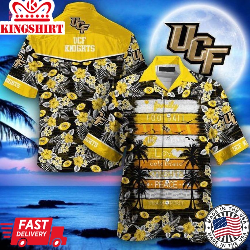 Ncaa Ucf Knights Black Gold Trendy Hawaiian Shirt V3 Aloha Shirt