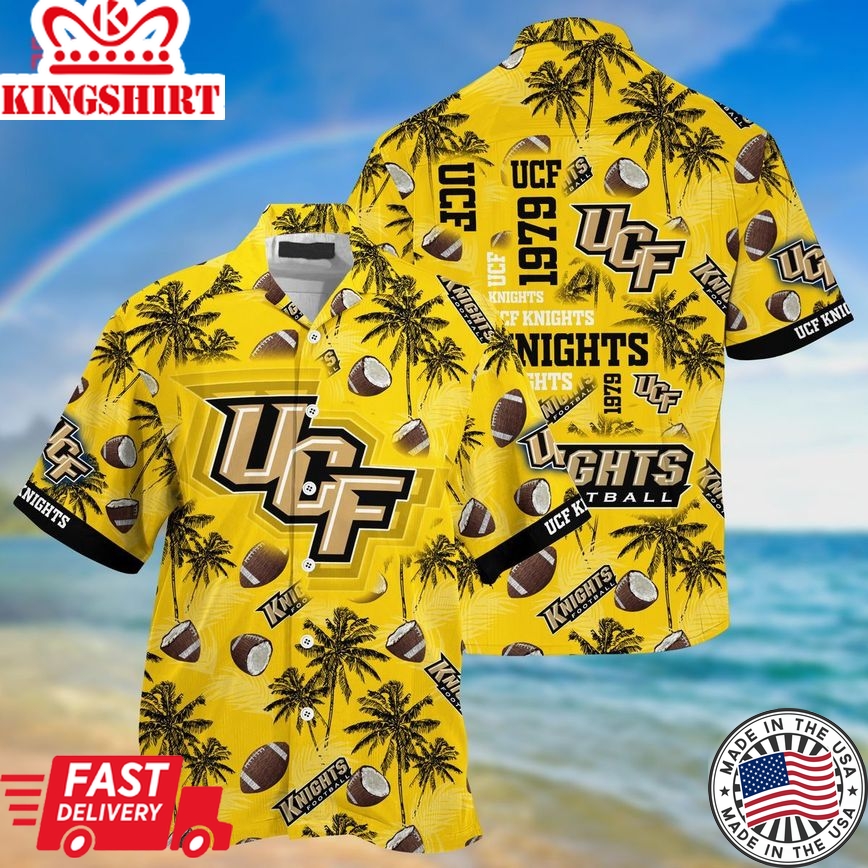 Ncaa Ucf Knights Coconut Gold Trendy Hawaiian Shirt Aloha Shirt