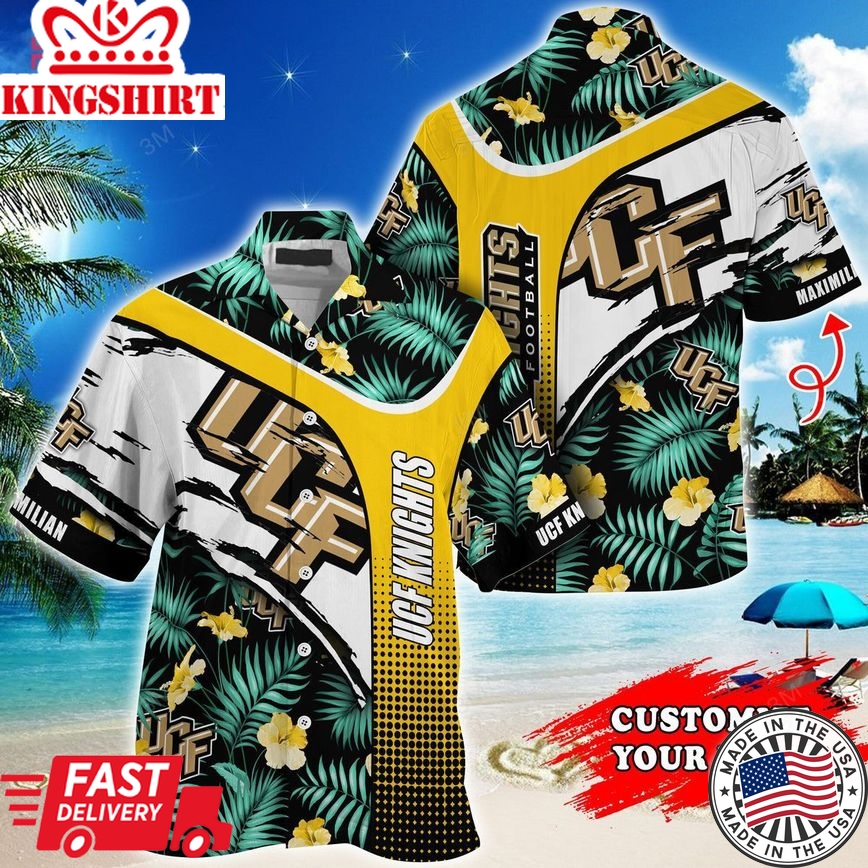 Ncaa Ucf Knights Custom Name Green Gold Trendy Hawaiian Shirt Aloha Shirt