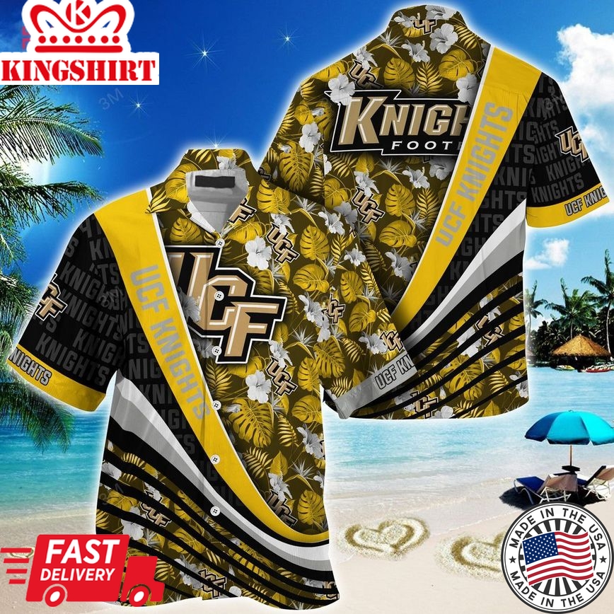 Ncaa Ucf Knights Gold Black Trendy Hawaiian Shirt Aloha Shirt