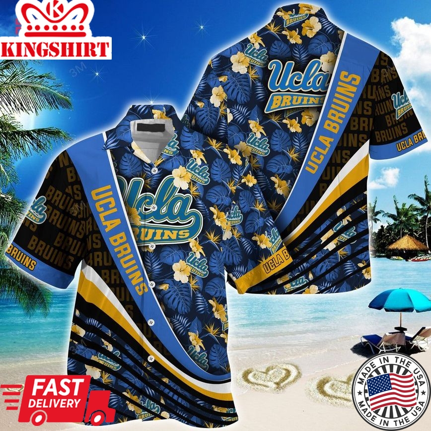 Ncaa Ucla Bruins Blue Black Trendy Hawaiian Shirt Aloha Shirt