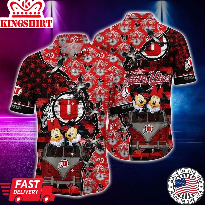 Ncaa Utah Utes Mickey Mouse Trendy Hawaiian Shirt Aloha Shirt