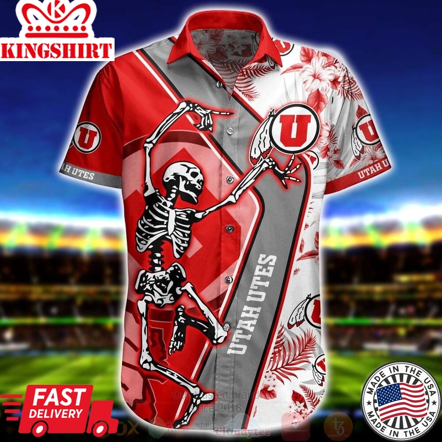 Ncaa Utah Utes Skeleton Trendy Hawaiian Shirt Aloha Shirt